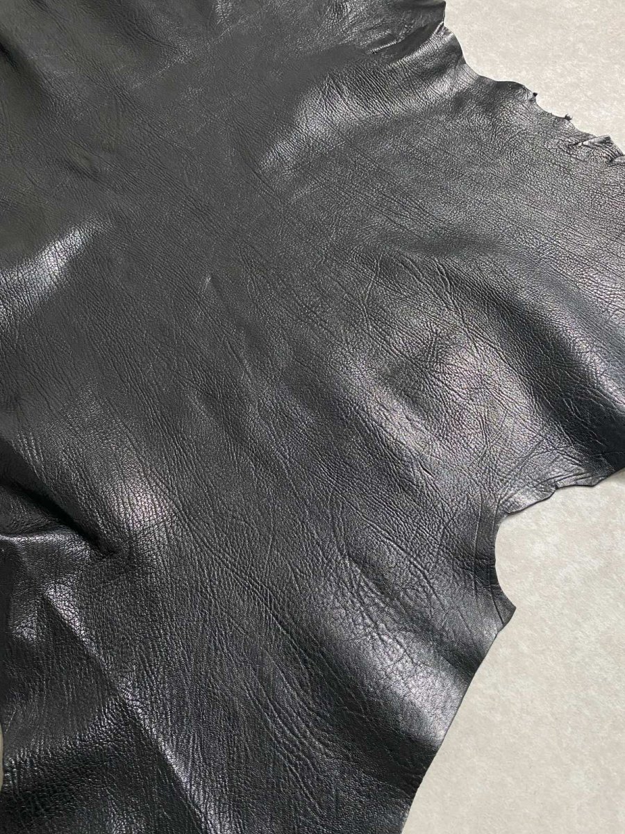 画像3: ゴート革　シュリンク　ブラック　山羊革　レザークラフト (3)