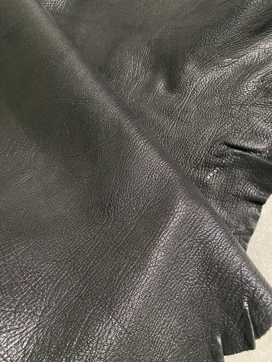 画像7: ゴート革　シュリンク　ブラック　山羊革　レザークラフト (7)