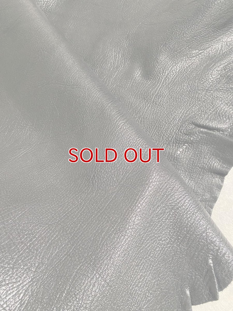 画像7: ゴート革　シュリンク　ブラック　山羊革　レザークラフト (7)