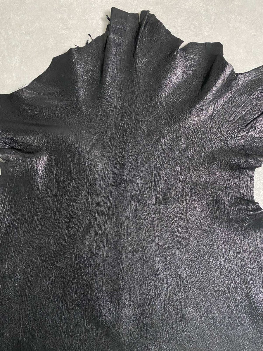 画像5: ゴート革　シュリンク　ブラック　山羊革　レザークラフト (5)