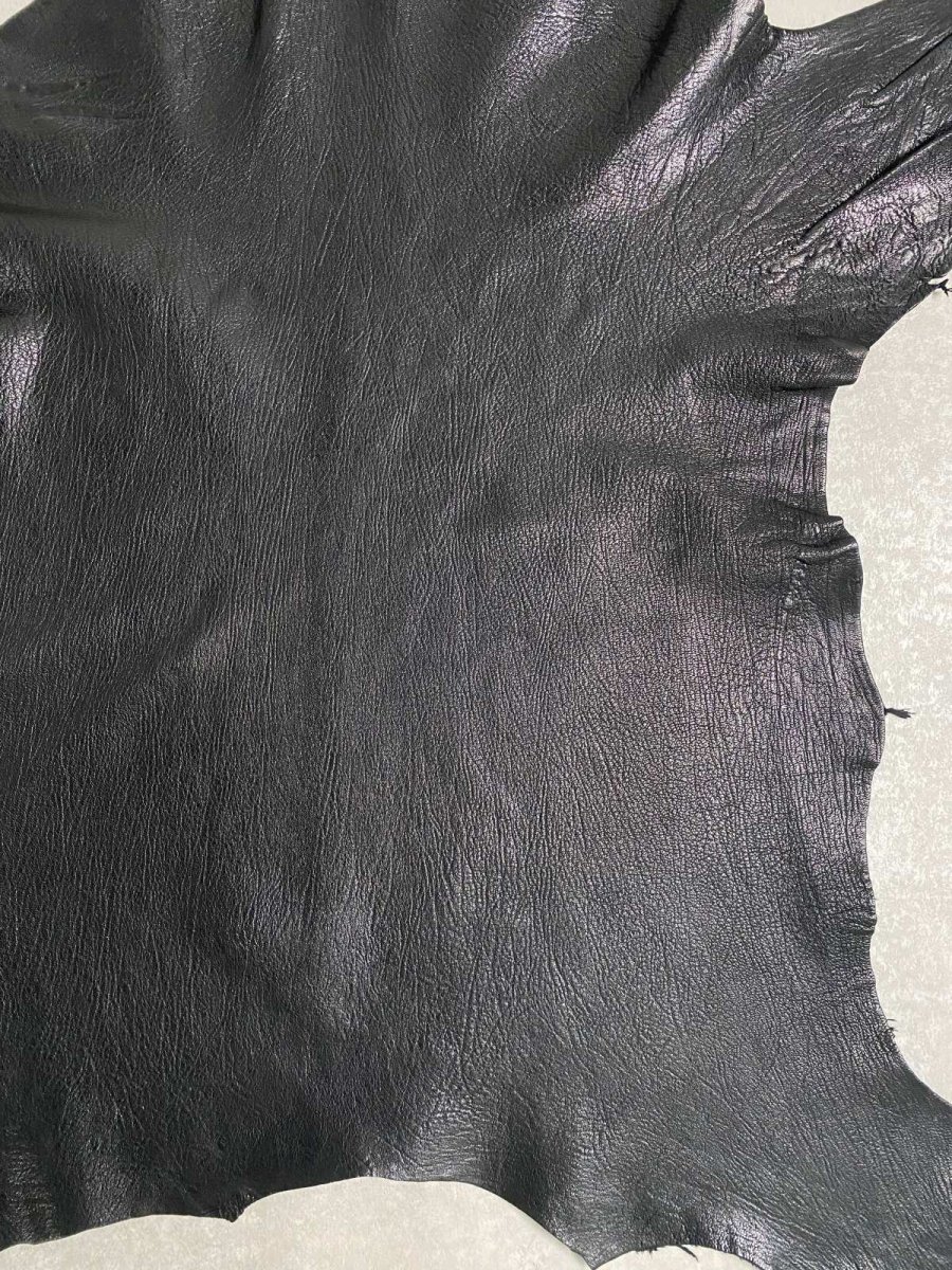 画像7: ゴート革　シュリンク　ブラック　山羊革　レザークラフト (7)
