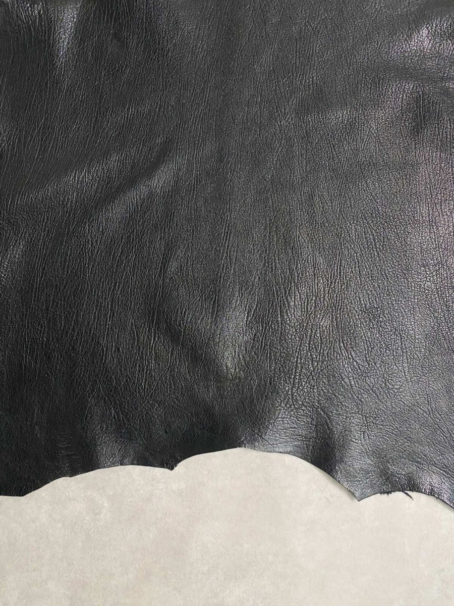 画像8: ゴート革　シュリンク　ブラック　山羊革　レザークラフト (8)