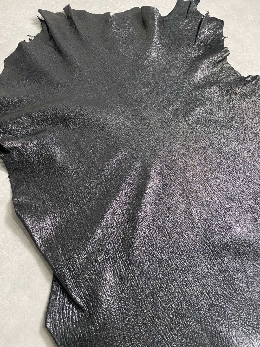 画像3: ゴート革　シュリンク　ブラック　山羊革　レザークラフト (3)