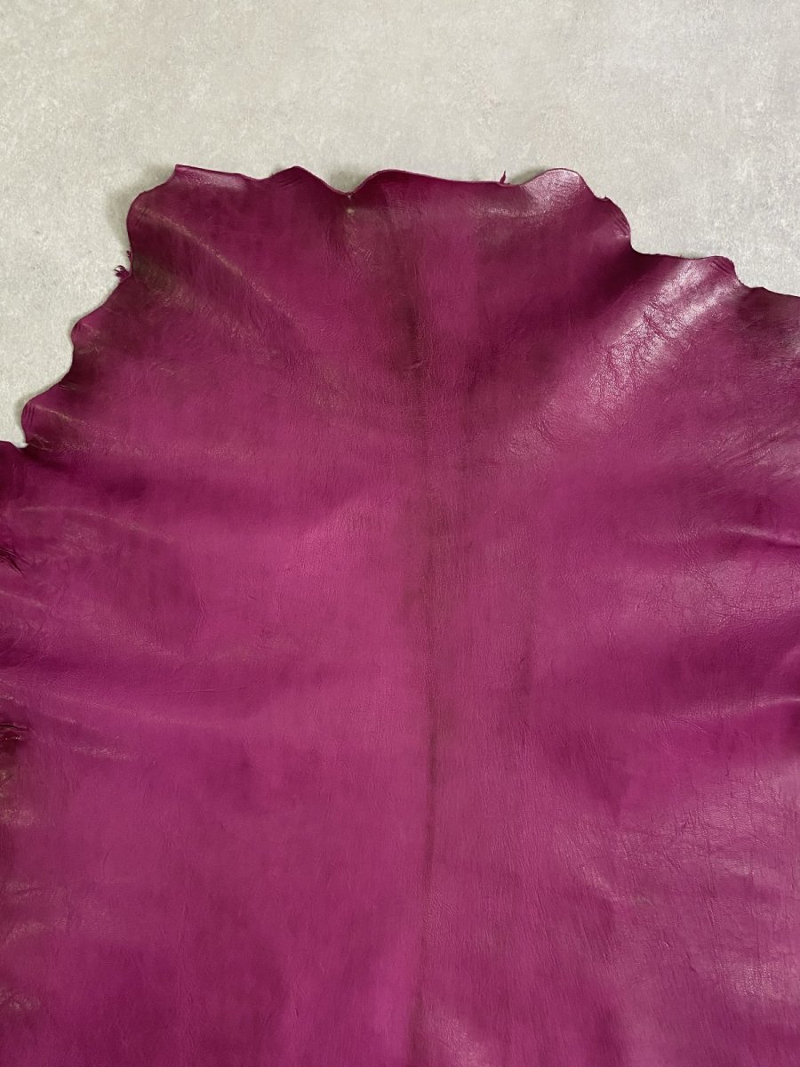 画像5: ゴートシルキー　ワイン　山羊革　両面使い　レザー (5)