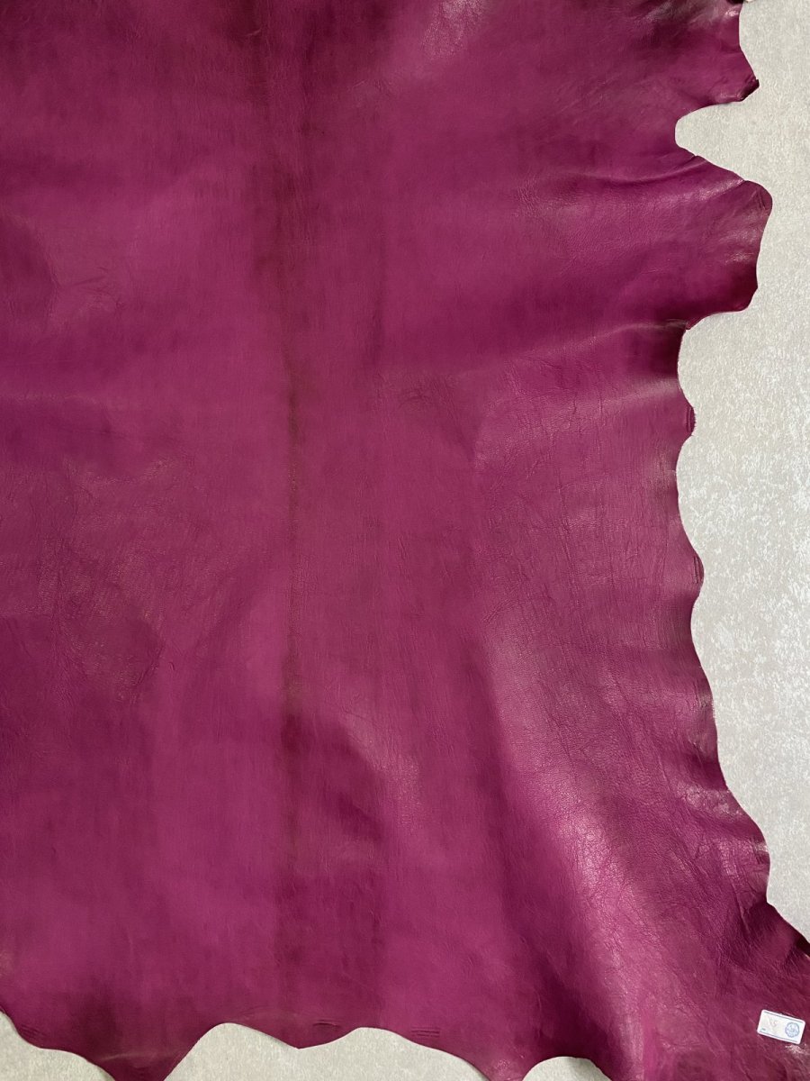 画像7: ゴートシルキー　ワイン　山羊革　両面使い　レザー (7)