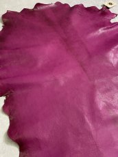 画像3: ゴートシルキー　ワイン　山羊革　両面使い　レザー (3)