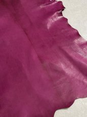 画像4: ゴートシルキー　ワイン　山羊革　両面使い　レザー (4)