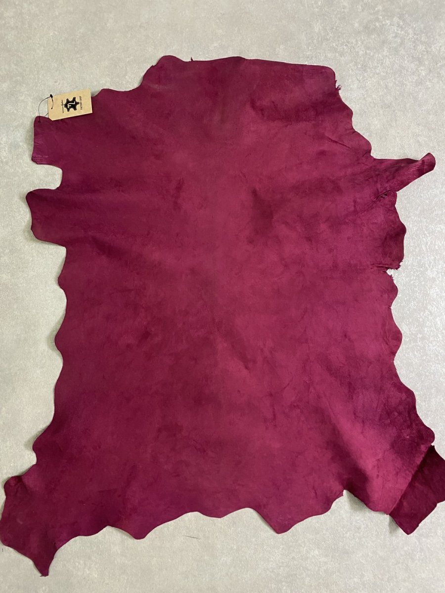 画像8: ゴートシルキー　ワイン　山羊革　両面使い　レザー (8)