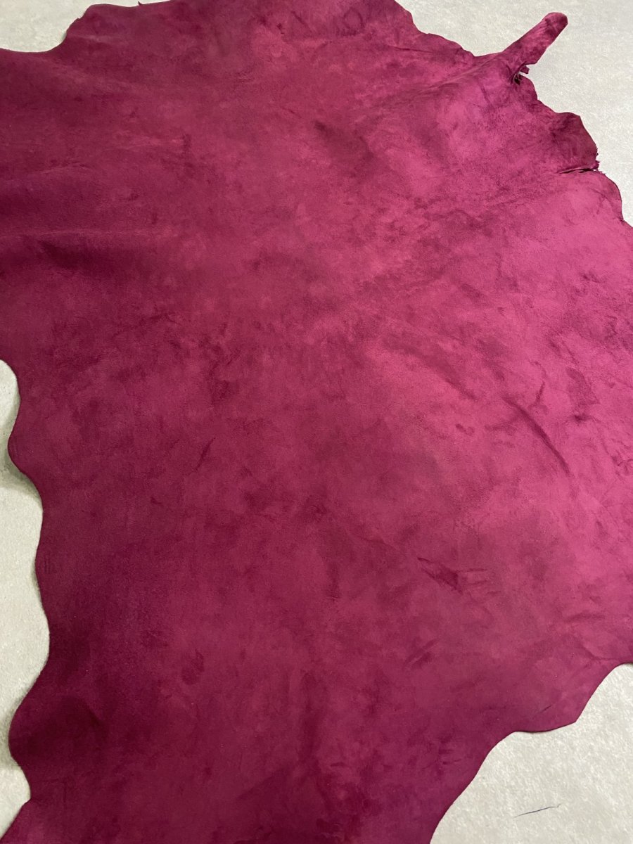 画像9: ゴートシルキー　ワイン　山羊革　両面使い　レザー (9)