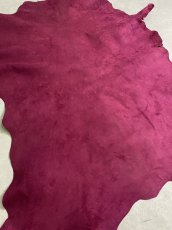 画像9: ゴートシルキー　ワイン　山羊革　両面使い　レザー (9)