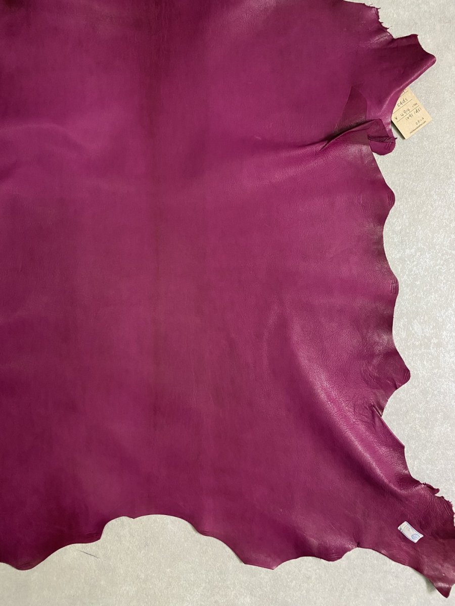 画像6: ゴートシルキー　ワイン　山羊革　両面使い　レザー (6)