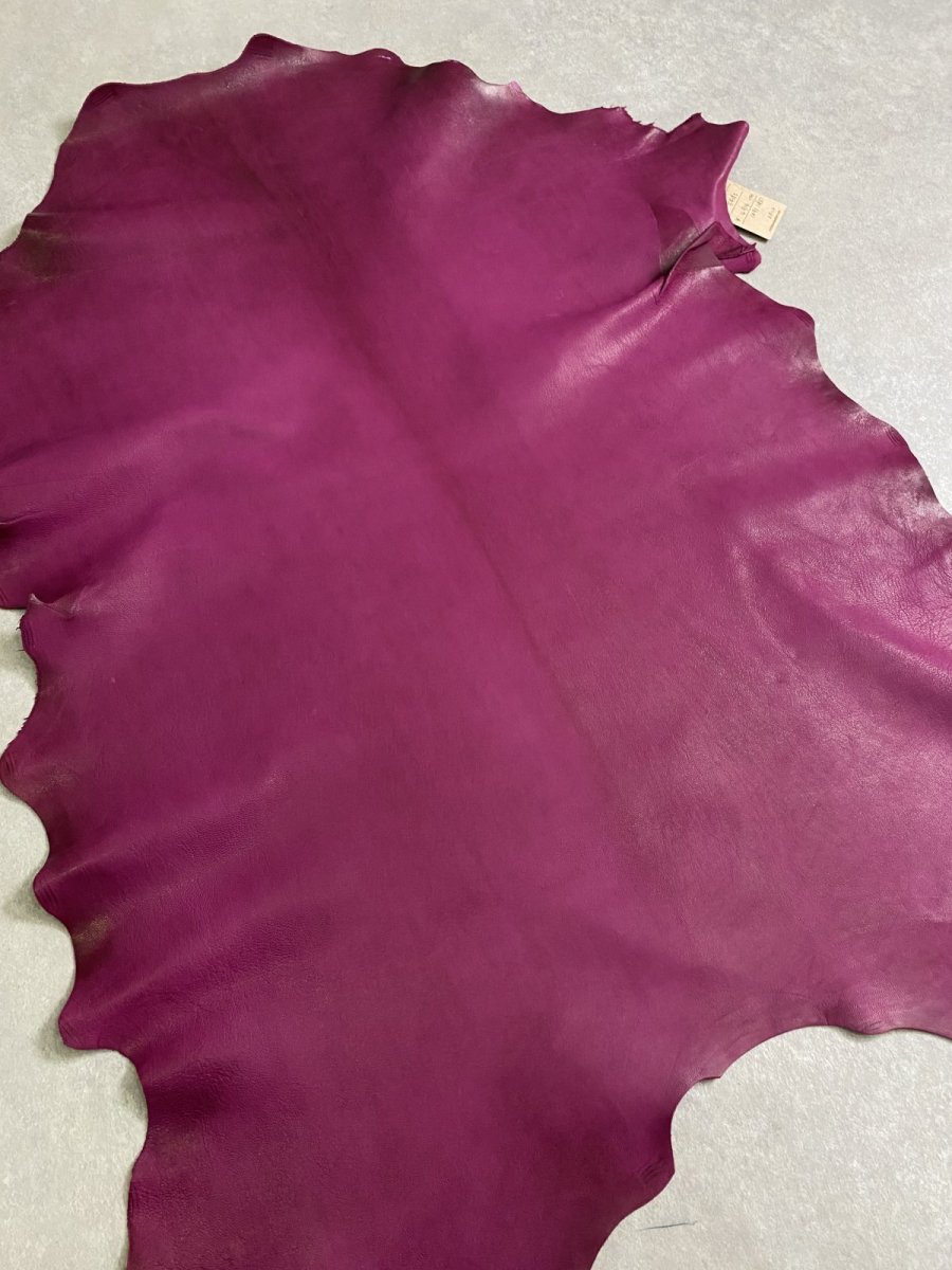 画像3: ゴートシルキー　ワイン　山羊革　両面使い　レザー (3)