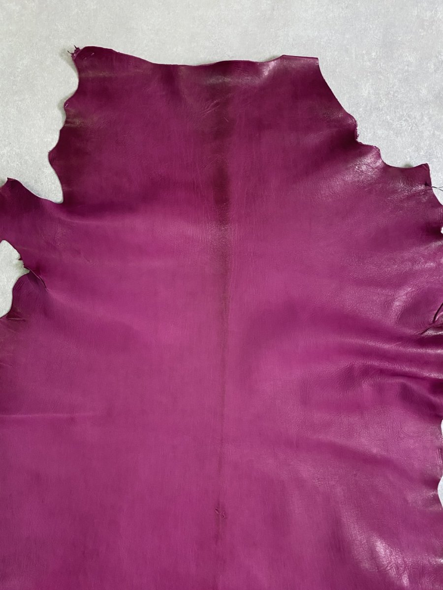 画像5: ゴートシルキー　ワイン　山羊革　両面使い　レザー (5)