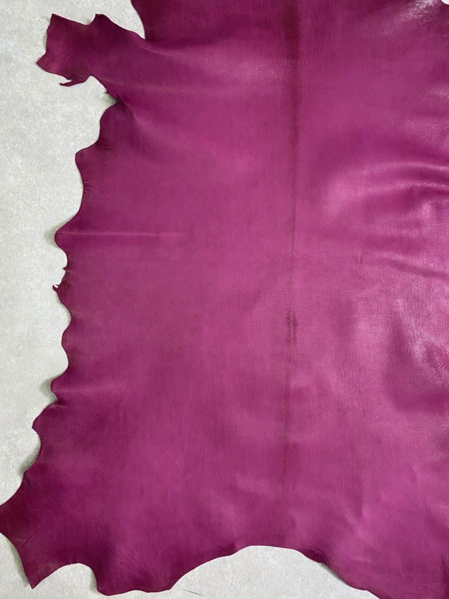 画像6: ゴートシルキー　ワイン　山羊革　両面使い　レザー (6)