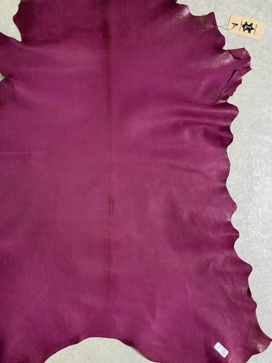 画像7: ゴートシルキー　ワイン　山羊革　両面使い　レザー (7)