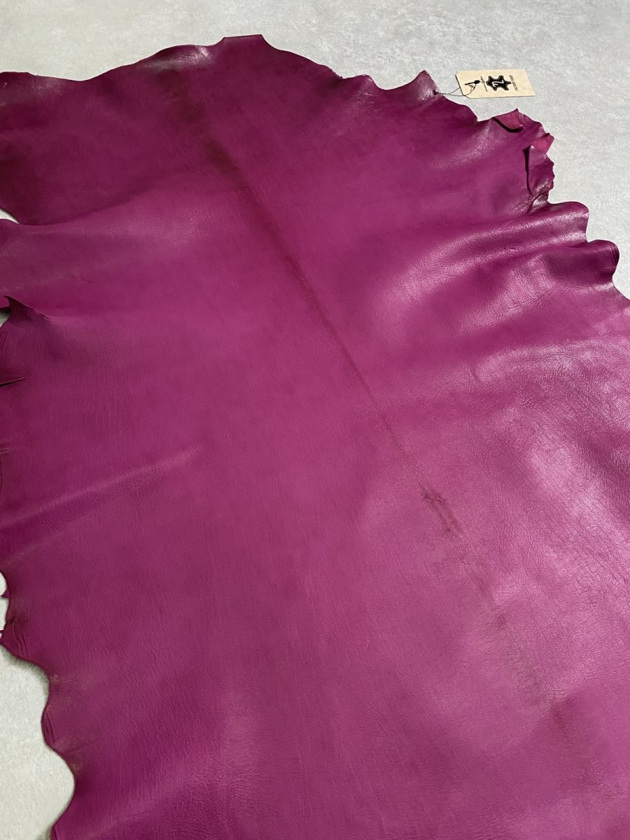 画像3: ゴートシルキー　ワイン　山羊革　両面使い　レザー (3)