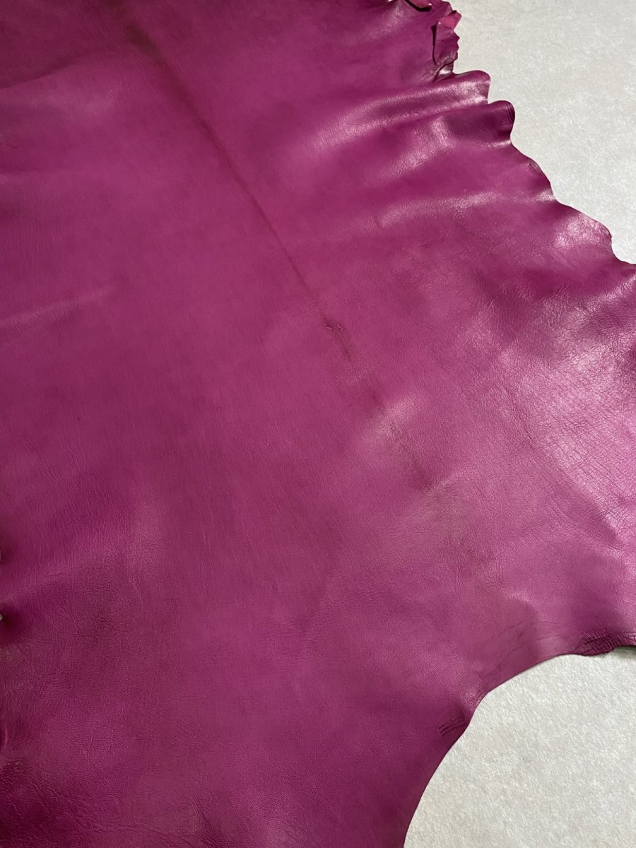 画像4: ゴートシルキー　ワイン　山羊革　両面使い　レザー (4)