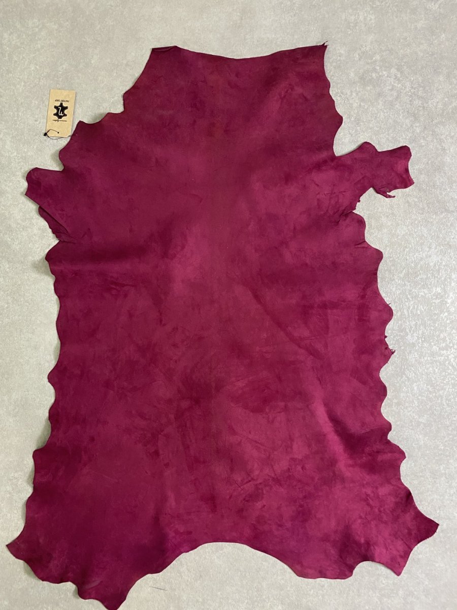 画像9: ゴートシルキー　ワイン　山羊革　両面使い　レザー (9)