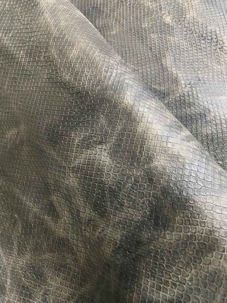 画像3: ポニープルアップ 　ボア型押し　馬革　グレー (3)