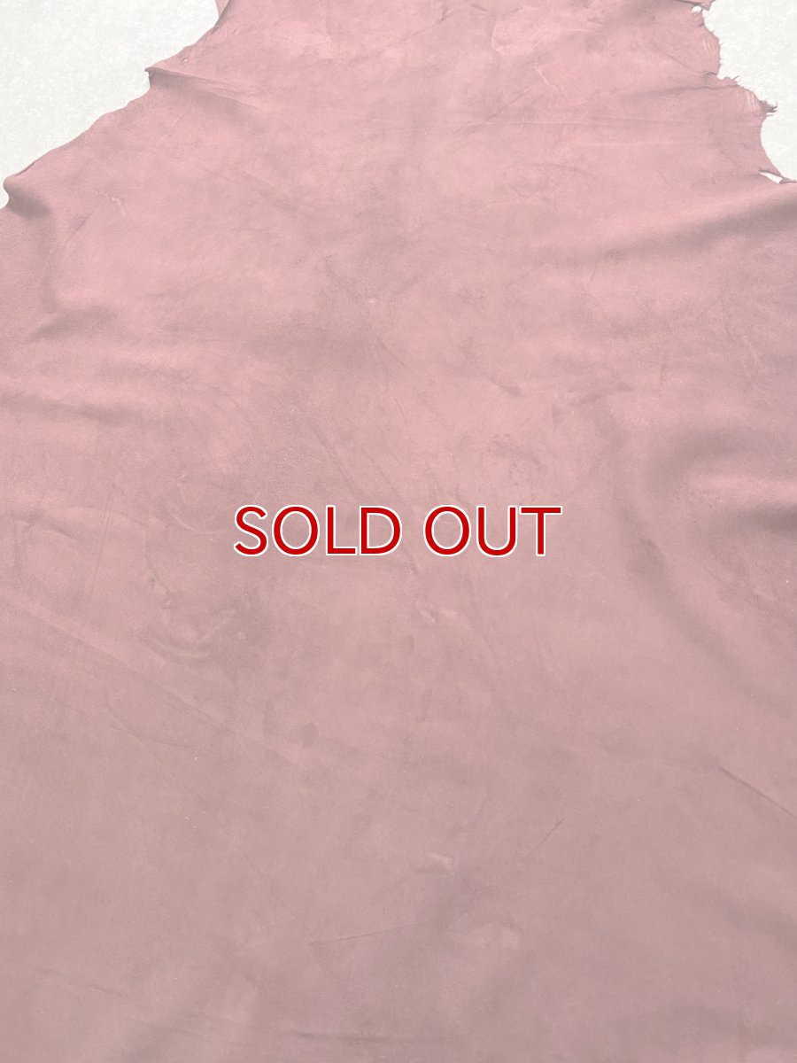 画像2: カンガルー革 床革スウェード ボルドー カンガルーレザー  (2)