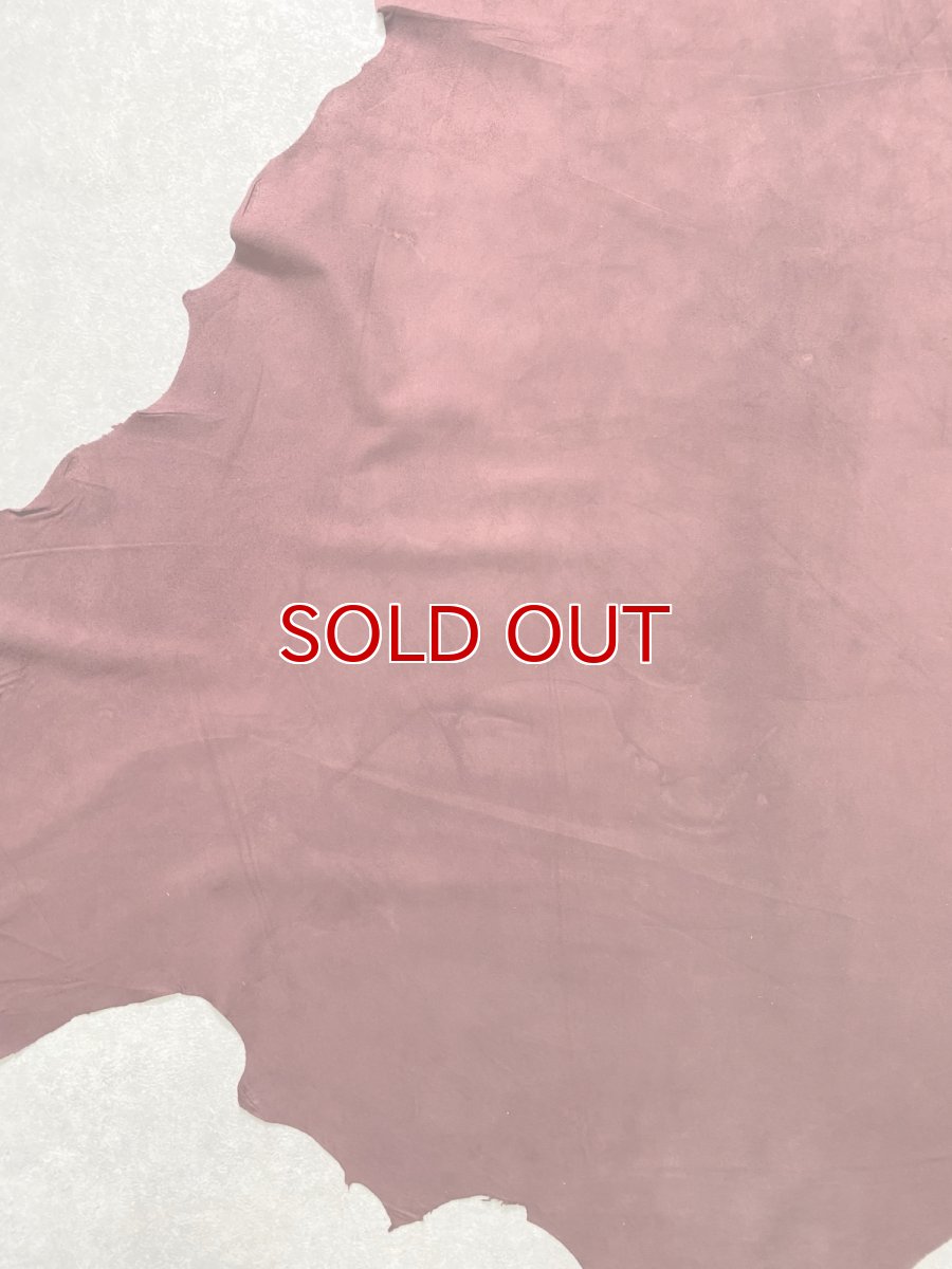 画像4: カンガルー革 床革スウェード ボルドー カンガルーレザー  (4)