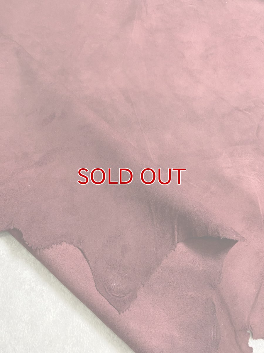 画像7: カンガルー革 床革スウェード ボルドー カンガルーレザー  (7)