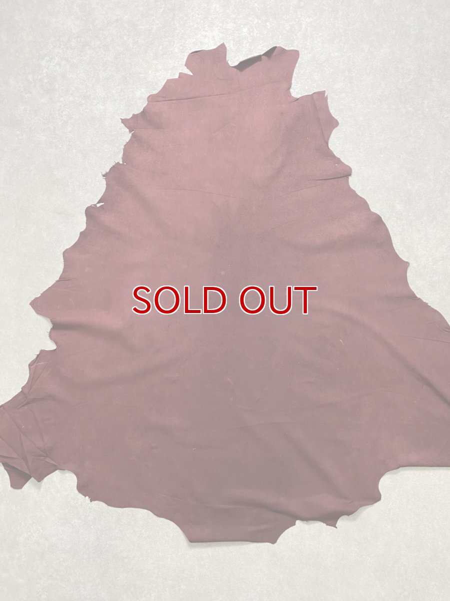 画像8: カンガルー革 床革スウェード ボルドー カンガルーレザー  (8)