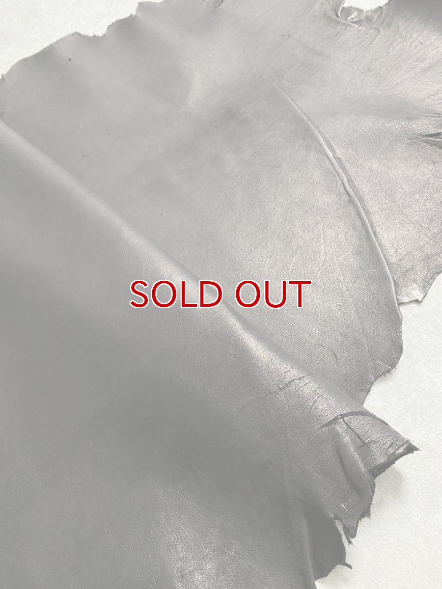 画像2: カンガルー革 ブラック Lot2 カンガルーレザー (2)