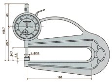 画像4: ダイヤルシックネスゲージ (厚み測定器) 0.01mmタイプ H　　革厚ゲージ　レザークラフト　革漉き　厚さ測　革の厚み (4)