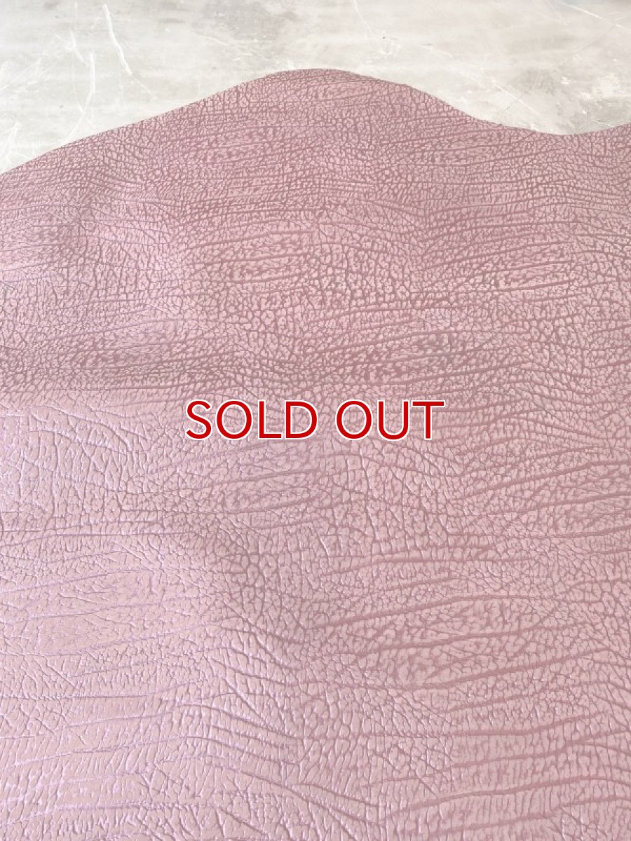 画像3: 牛革  バッファロー型押し　パール加工　カシス　レザークラフト (3)