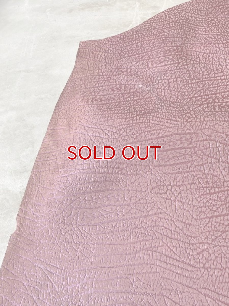 画像7: 牛革  バッファロー型押し　パール加工　カシス　レザークラフト (7)