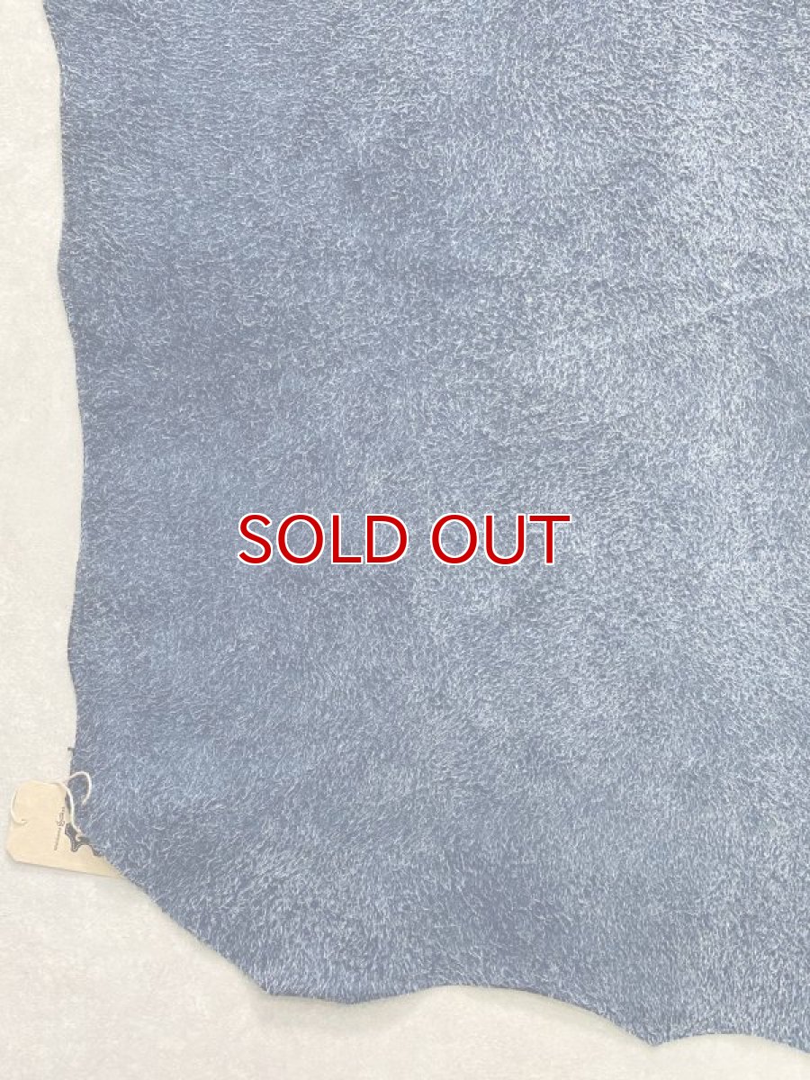 画像4: アンゴラ風ベロア　牛床革　ネイビー (4)