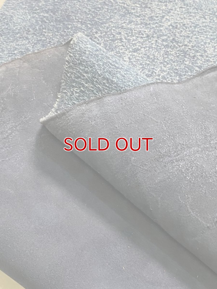 画像7: アンゴラ風ベロア　牛床革　ネイビー (7)