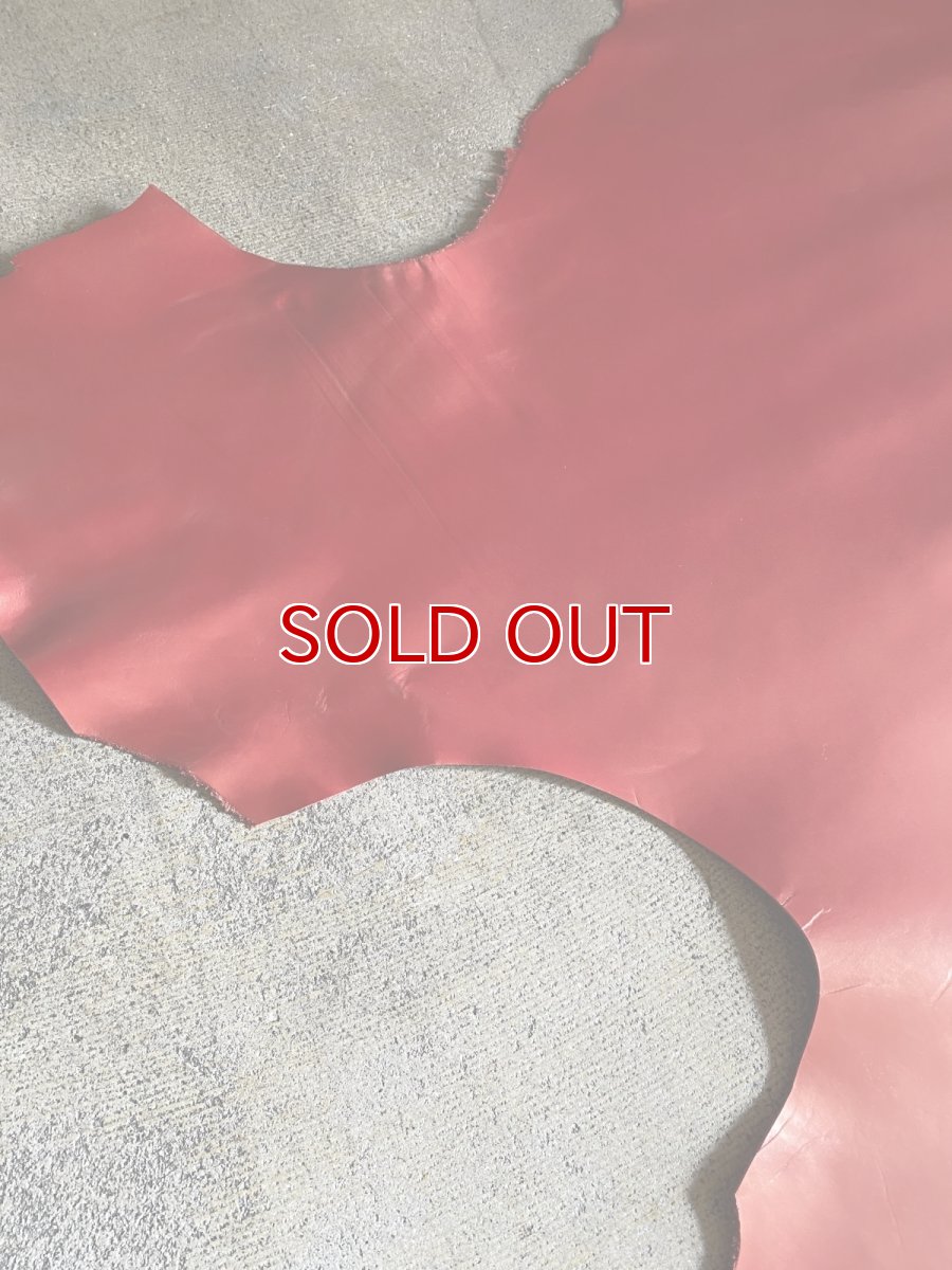 画像3: 牛革　ガラスレザー　レッド　レザークラフト (3)