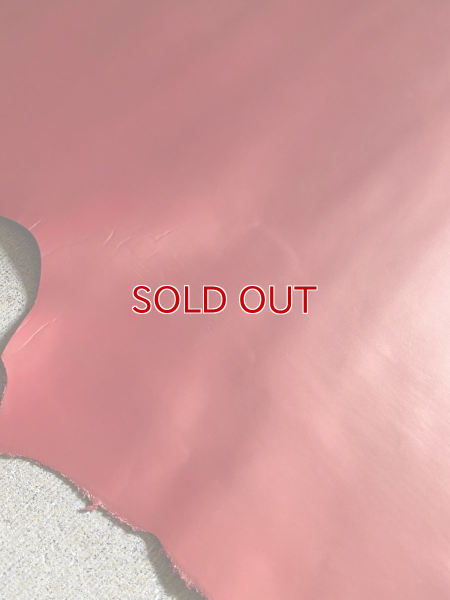 画像5: 牛革　ガラスレザー　レッド　レザークラフト (5)