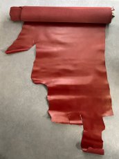 画像7: 牛革　ガラスレザー　レッド　レザークラフト (7)