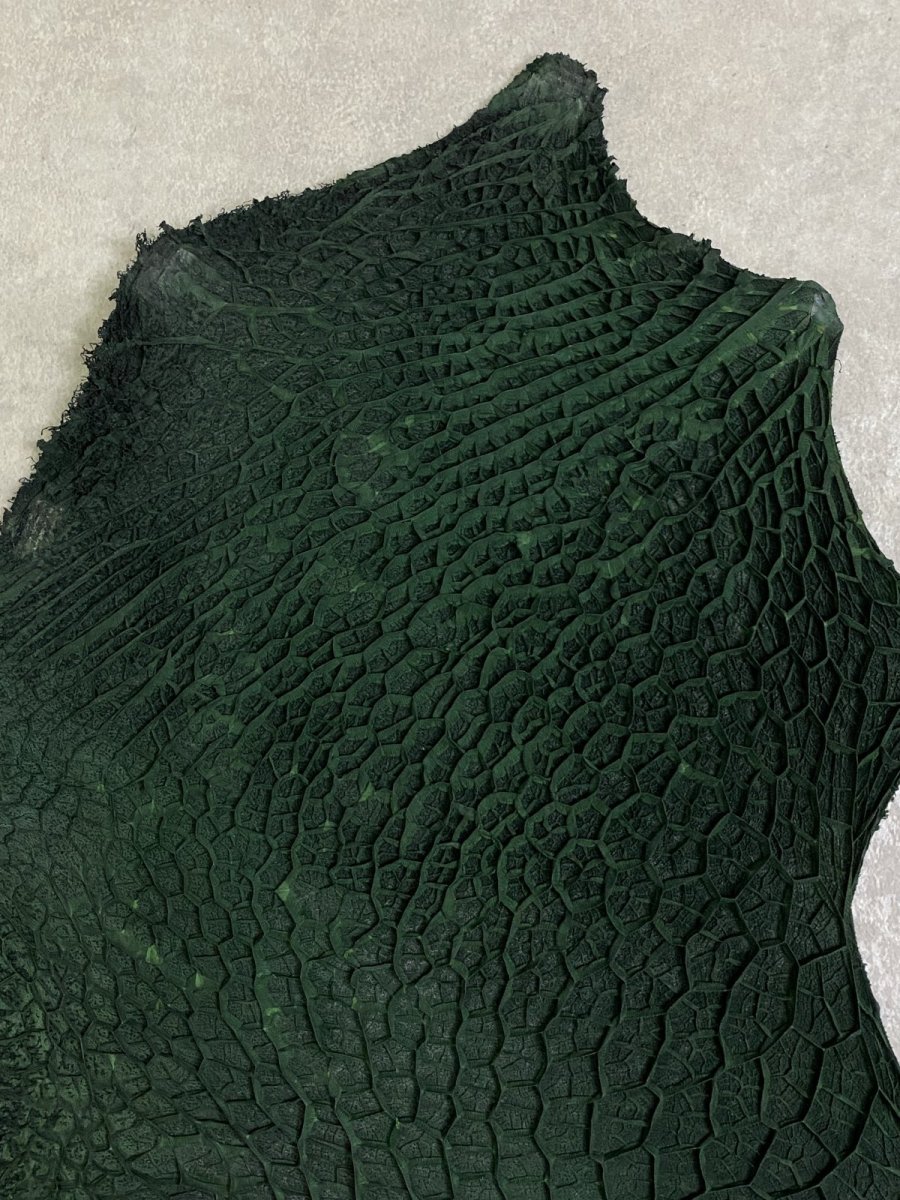 画像3: 牛革　ハチノス(牛の胃袋)　グリーン (3)