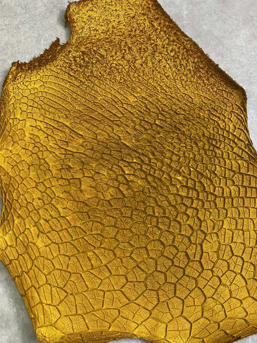 画像2: 牛革　ハチノス(牛の胃袋)　イエロー (2)