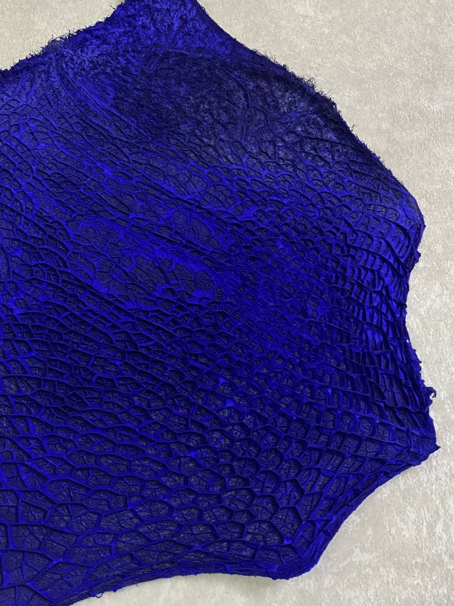 画像3: 牛革　ハチノス(牛の胃袋)　ブルー (3)