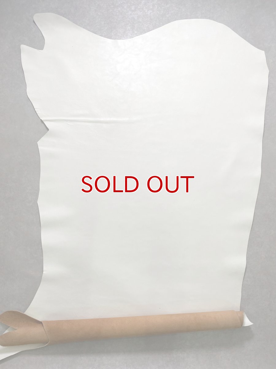 画像1: 牛革   茶芯レザー　ホワイト (1)