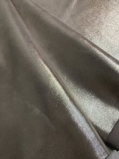 画像1: 牛革　ヌバック　グレージュ　メタリック　ドット箔加工　 (1)