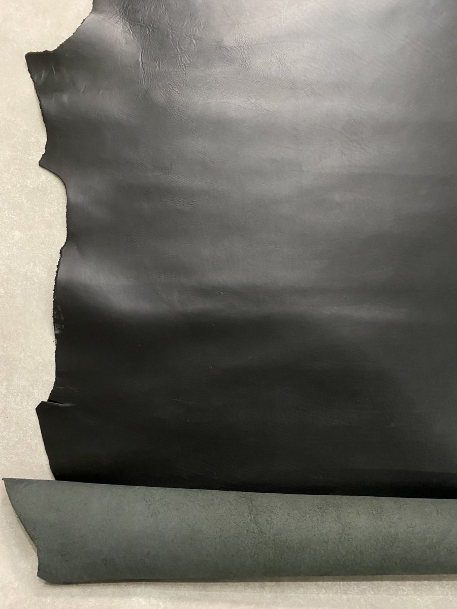 画像7: 牛革   オイルヌメ革　ブラック (7)