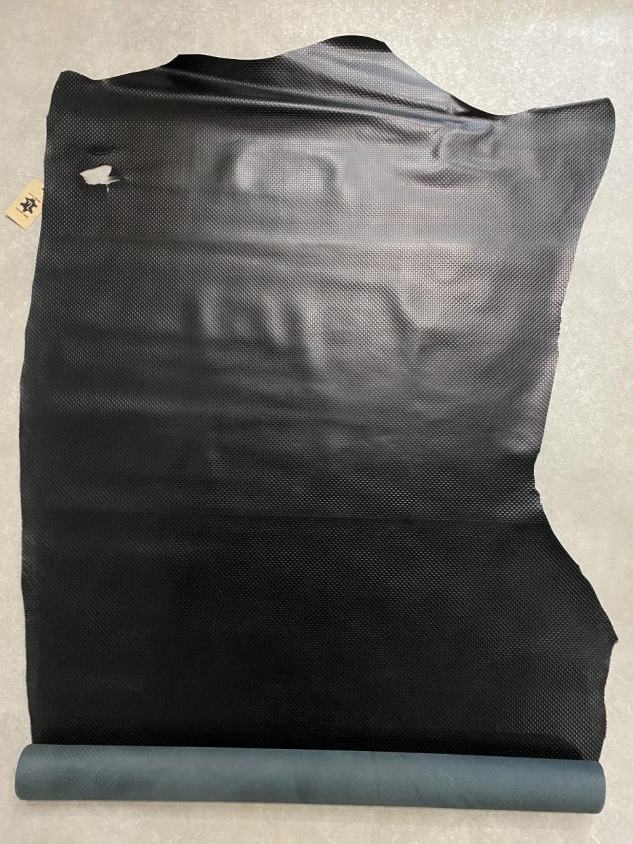 画像6: 牛革　市松模様型押し　ブラック　レザークラフト　 (6)