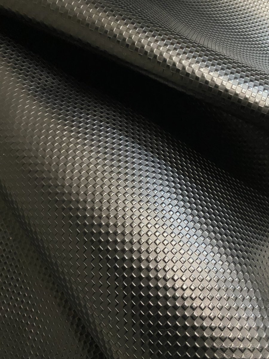 画像2: 牛革　市松模様型押し　ブラック　レザークラフト　 (2)