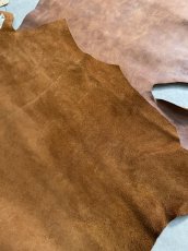 画像7: 牛革   ヌメ革　ワックスプルアップ　アンチック仕上げ　キャメル (7)