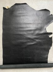 画像9: 牛革　クロコダイル型押し  ブラック　レザー (9)