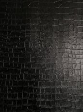 画像3: 牛革　クロコダイル型押し  ブラック　レザー (3)