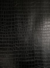 画像4: 牛革　クロコダイル型押し  ブラック　レザー (4)