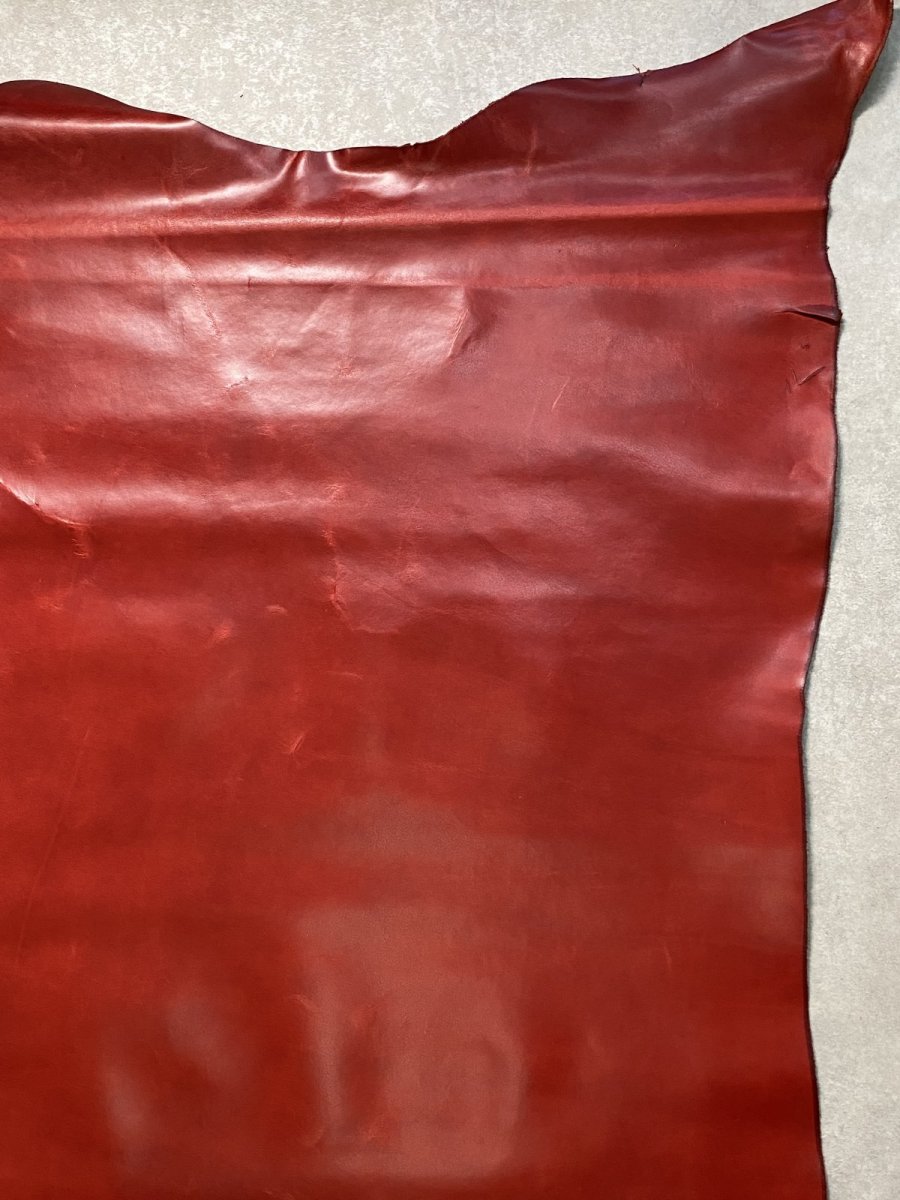 画像3: 牛革　ソフトヌメ　レッド　レザークラフト (3)
