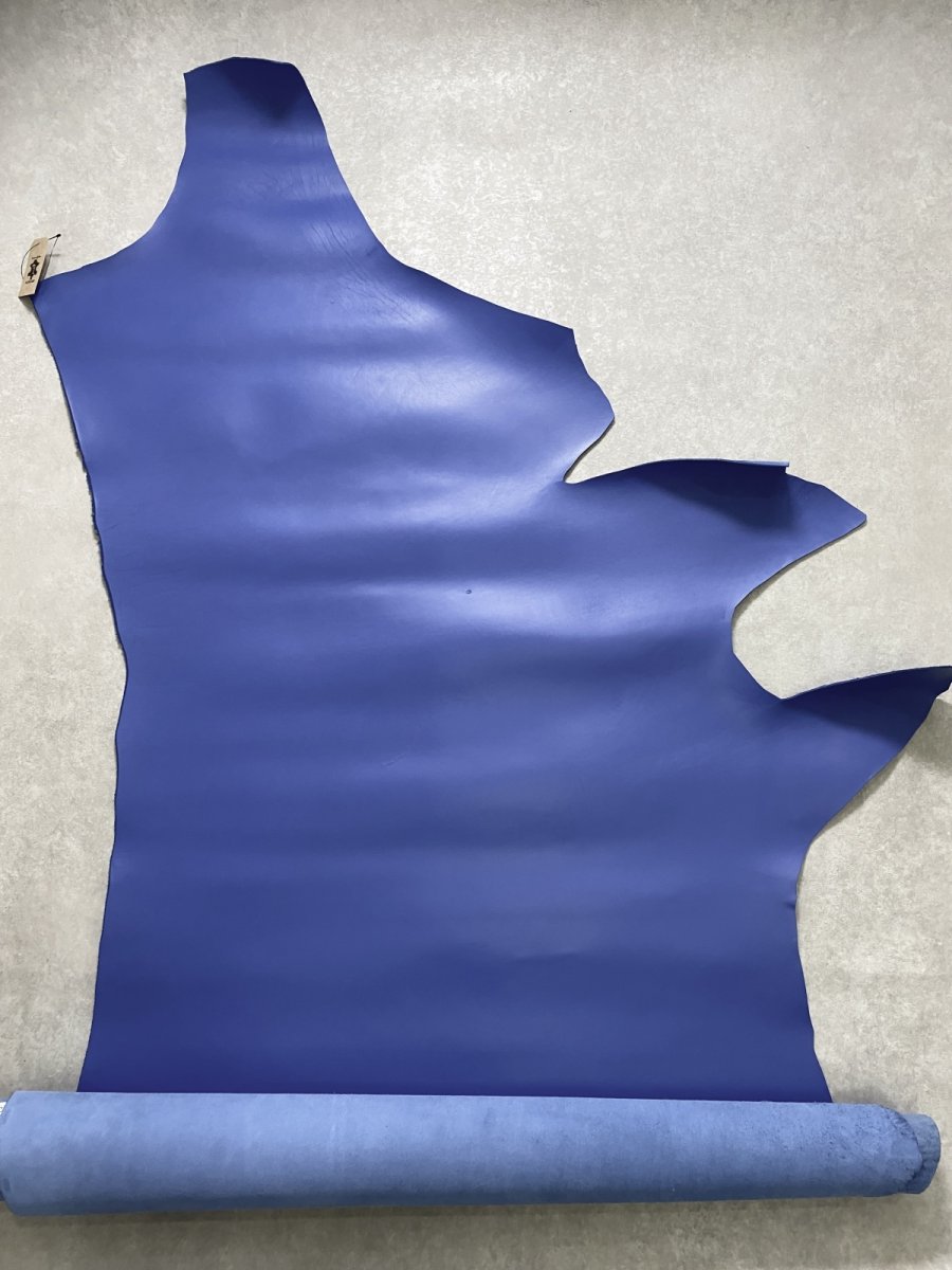 画像1: 牛革　Jスムース　ブルー　レザー (1)